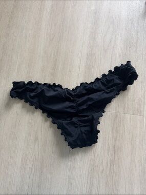 Shade & Shore Black Ruffle Bikini Bottoms